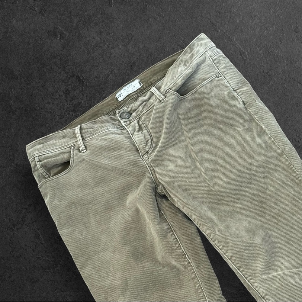 Free People Khaki Corduroy Straight‎ Skinny Jean Pants Size 28 (61855-16515125)